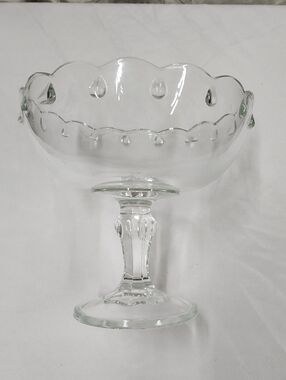 Vintage Indiana Glass Co. Teardrop Pedestal Compote Bowl
